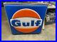 Gulf Gas Station Sign Oil Advertising 36 X 37 VINTAGE MAN CAVE BIRTHDAY NO LIGHT