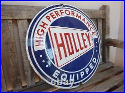 HOLLEY porcelain sign advertising vintage gasoline 20 oil gas USA racing