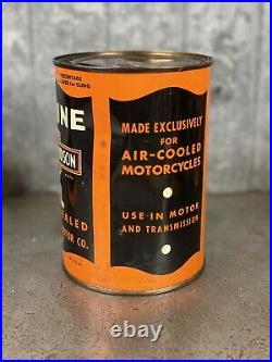 Harley-Davidson Motorcycle Quart Oil Can Vintage Metal Full 1930s Lead Seam #1