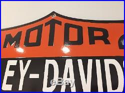 Harley Davidson Motorcycles Sign Steel Thick Porcelain Vintage Gas Oil Americana