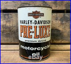 Harley Davidson Pre-Luxe Motorcycle Vintage Quart Oil Can Empty