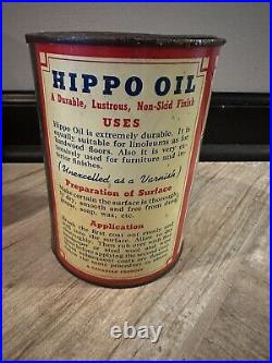 Hippo Oil Can Vintage Rare Quart