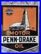 Huge Heavy Vintage Penn-drake Motor Oil Double-sided Porcelain Sign 28×22
