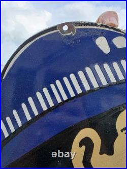 Huge Vintage Dependable Used Cars Porcelain Sign Gas Auto Sales 30 X 21.5