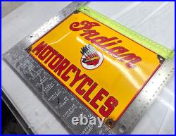 INDIAN MOTORCYCLES 12 VINTAGE Gas Pump Service Station Dealer Porcelain Sign