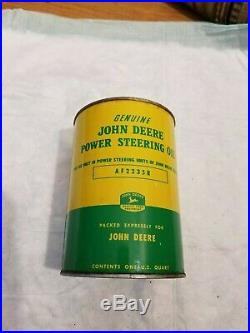 John Deere Power Steering Oil Can Farm Gas Tractor Diesel Old Vintage 1950s sign