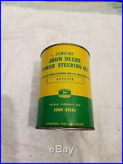 John Deere Power Steering Oil Can Farm Gas Tractor Diesel Old Vintage 1950s sign
