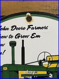 John Deere Vintage Porcelain Tractor Sign Farming 10 Advertising Plaque Gas Oil