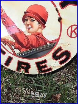 Kelly Tire Metal Flange Sign Vintage Porcelain Gas Sign Pump Oil Service Station