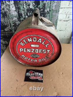 Kendall Motor Oil Penzbest Rocker Can 5 Gallon Vintage Man Cave Petroliana