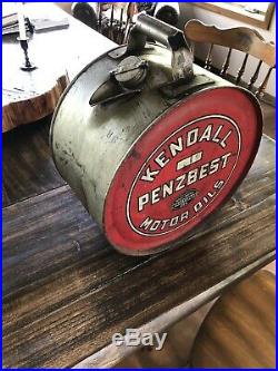 Kendall Penzbest Motor Oil 5 Gallon Rocker Can Original Vintage Antique