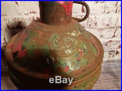 Large Antique Old Vintage Wakefield Castrol Motor Oil Petrol Fuel Tin Can Drum