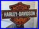Large Rare Vtg Harley Davidson DOUBLE-SIDED Heavy Porcelain Sign 24X 16