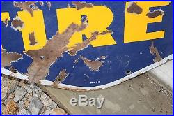 Large Vintage 1939 Goodyear Tires Tire Gas Station Oil 60 Porcelain Metal Sign