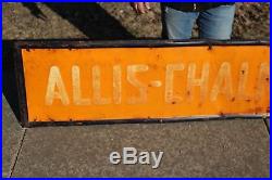 Large Vintage 1940's Allis-Chalmers Tractor Farm Gas Oil 72 Embossed Metal Sign