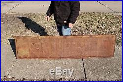 Large Vintage 1940's Allis-Chalmers Tractor Farm Gas Oil 72 Embossed Metal Sign