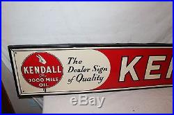 Large Vintage 1945 Kendall Motor Oil Gas Station 70 Metal SignNice