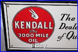 Large Vintage 1945 Kendall Motor Oil Gas Station 70 Metal SignNice