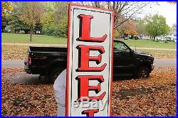 Large Vintage 1947 Lee Tires Tire Gas Station Oil 72 Embossed Metal Sign