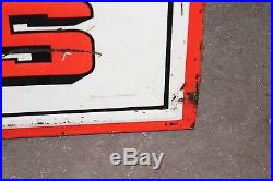 Large Vintage 1947 Lee Tires Tire Gas Station Oil 72 Embossed Metal Sign