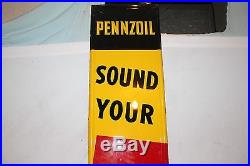 Large Vintage 1950's Pennzoil Sound Your Z Motor Oil Gas Station 60 Metal Sign