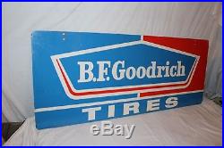 Large Vintage 1974 B. F. Goodrich Tires Gas Station Oil 2 Sided 48 Metal Sign