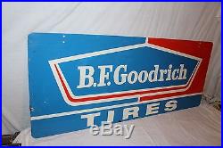 Large Vintage 1974 B. F. Goodrich Tires Gas Station Oil 2 Sided 48 Metal Sign