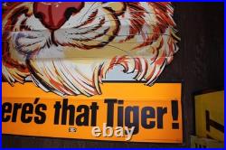 Large Vintage Humble Oil Esso Tiger Advertising Sign Lentcular Winking Eye Rare