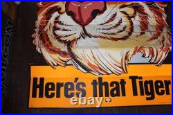 Large Vintage Humble Oil Esso Tiger Advertising Sign Lentcular Winking Eye Rare