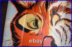 Large Vintage Humble Oil Esso Tiger Advertising Sign Lentcular Winking Eye Rare
