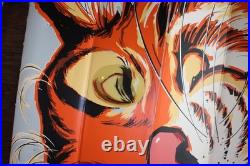 Large Vintage Humble Oil Esso Tiger Advertising Sign Lentcular Winking Eye Rare