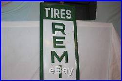Large Vintage Remington Tires Tire Gas Oil 60 Embossed Metal Sign
