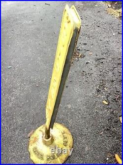 Lollipop sign base cast iron Safety Zone Maryland Police VTG MPLS Dept Double