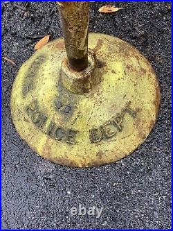 Lollipop sign base cast iron Safety Zone Maryland Police VTG MPLS Dept Double