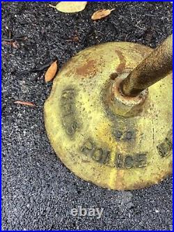 Lollipop sign base cast iron Safety Zone Maryland Police VTG MPLS Dept Double