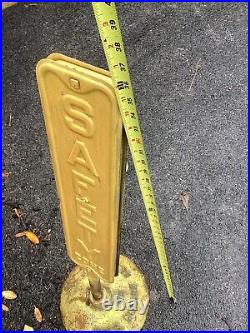 Lollipop sign base cast iron Safety Zone Maryland Police VTG MPLS Dept Double