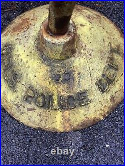 Lollipop sign base cast iron Safety Zone Maryland Police VTG MPLS Dept Double