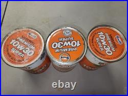 Lot Of 3 Vintage Gulf Canada Super 10W30 1 Litre Motor Oil Unopened Cans