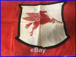 MINT VINTAGE 1950's MOBIL OIL WITH FLYING RED HORSE Banner/Flag Pegasus