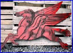 Mobil Oil Pegasus Garage Sign Large Wall Petroleum Art Vintage Gas Station Sign