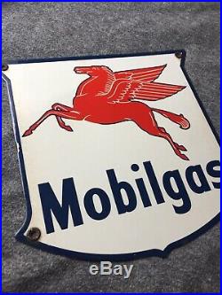 Mobilgas Special Original vintage porcelain gas pump sign Mobil Oil Company