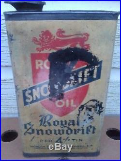 Motor Oil Can Vintage Royal Snowdrift
