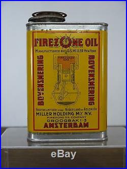 Near Mint Vintage Firezone Oil Tin G. S. Miller Lubricant Golden Fleece H. C. Sleigh