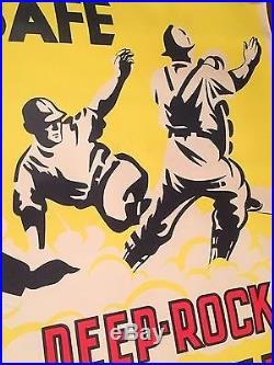 NOS Deep Rock Motor Oil BASEBALL Poster Banner VTG Gas Station Advertising Sign