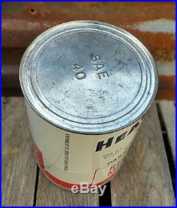 Near Mint NOS FULL 1950's Vintage Heavy Duty Motor Oil Can Metal 1 Quart Qt Tin