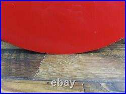 Nice Vintage KENDALL MOTOR OILS Double Sided Red 24 Inch Round Metal Sign