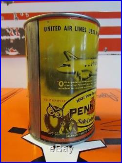 Nice Vintage Pennzoil Motor Oil Can One Quart Air Plane