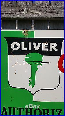 OLIVER Outboard Motors Dealer Heavy Metal Sign Service Boat Auto Gas Oil Vintage