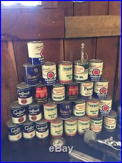 Oil Can Collection Man Cave Dispaly Garage Vintage Antique Collectable