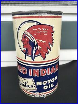 Oil Can Imperial Quart Red Indian Oil Aviation Empty Vintage Canada